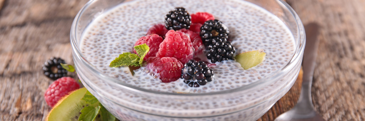 Pudim de Chia com Frutas Vermelhas