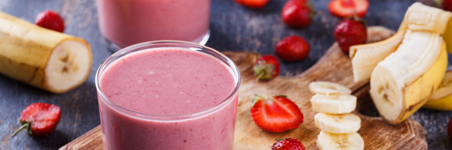 smoothie de banana e morango