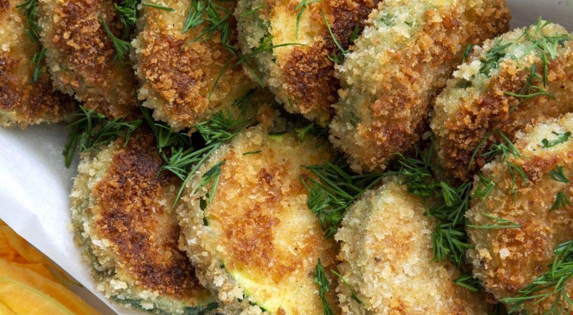 Abobrinha empanada deliciosa e crocante sem óleo e sem fritura: melhor que batata