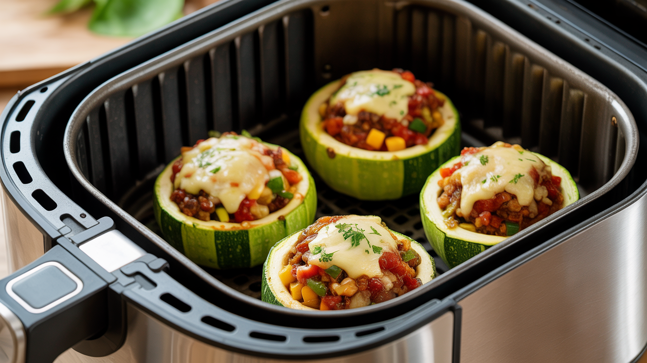 Abobrinha Recheada na AirFryer