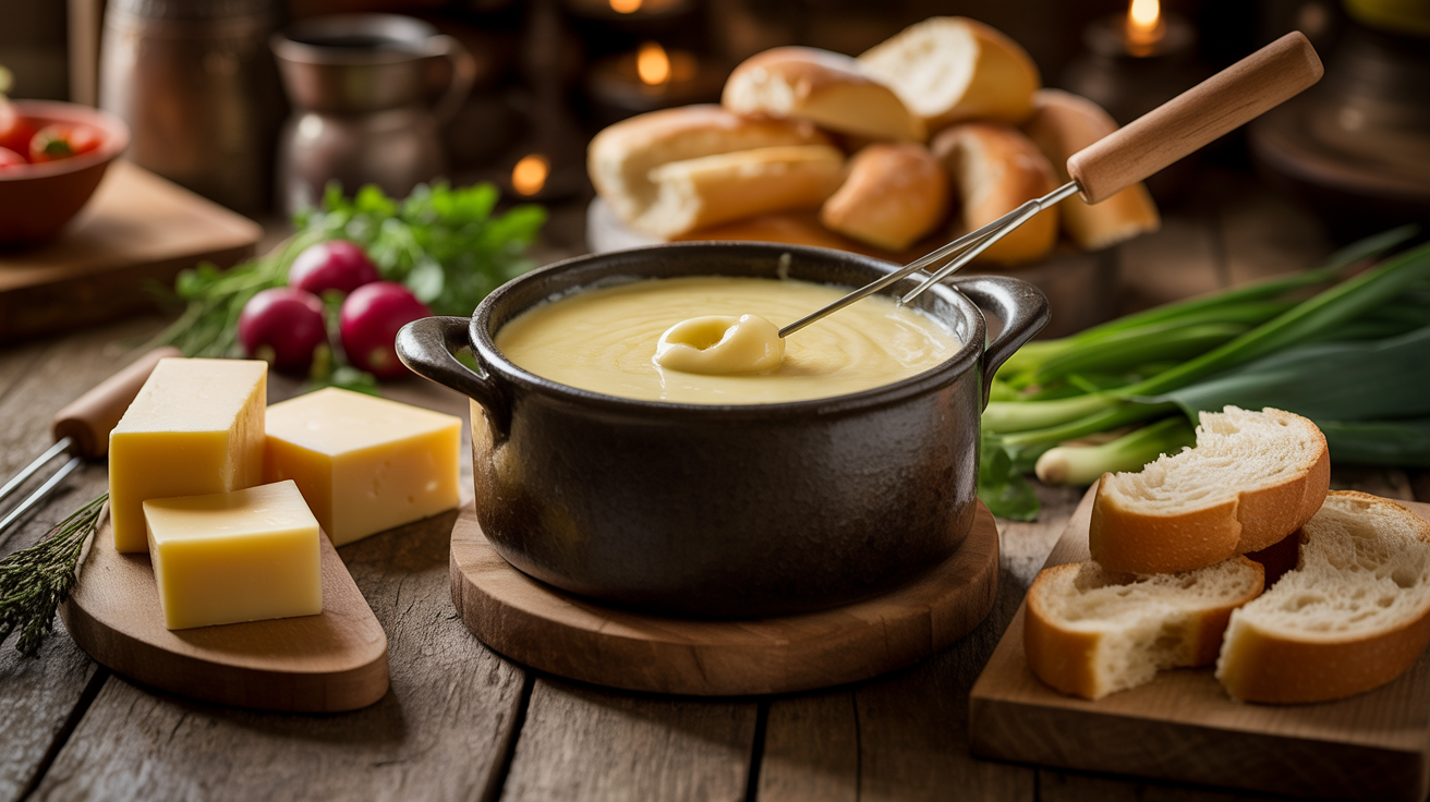 Fondue de queijo caseiro