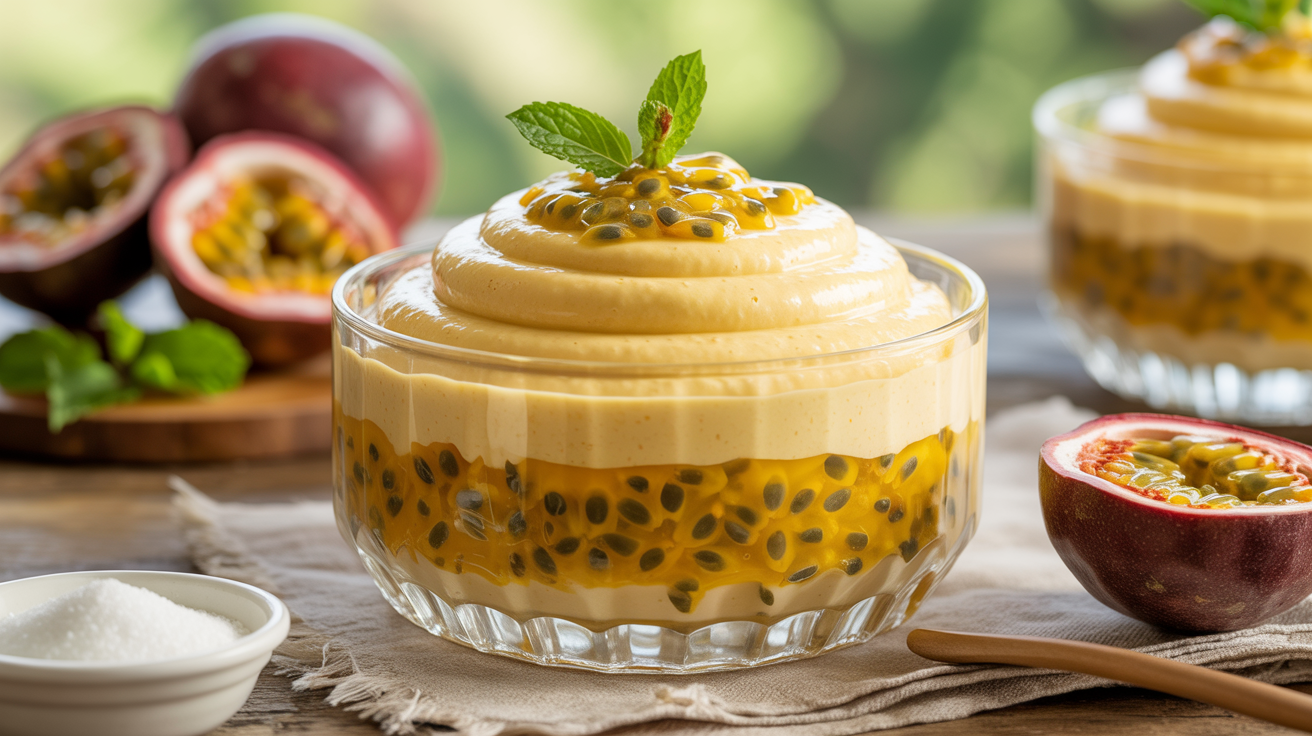 Mousse de maracujá fit pronto em 10 minutos