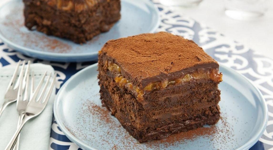Pavê de Chocolate Amargo com Damasco