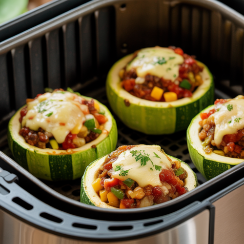 Abobrinha Recheada na AirFryer