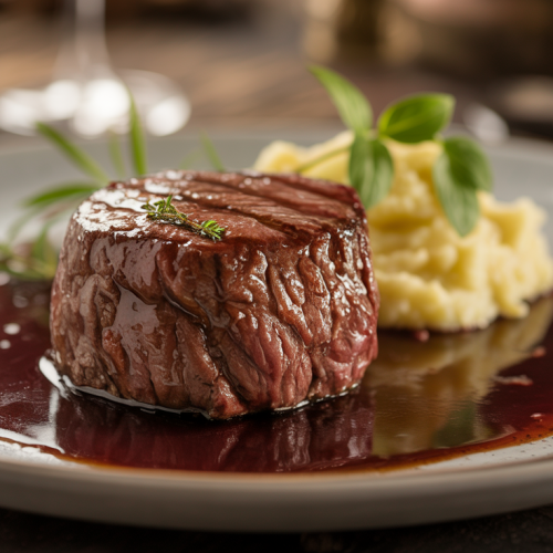 Filé mignon ao molho de vinho