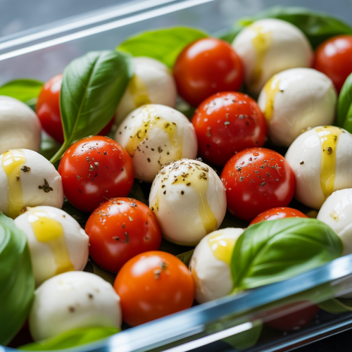 Salada Caprese Proteica na Marmita