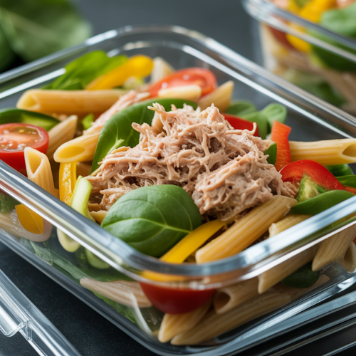 Salada de Macarrão Integral com Atum na Marmita