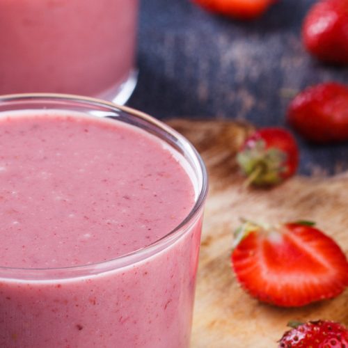 Smoothie de banana e morango