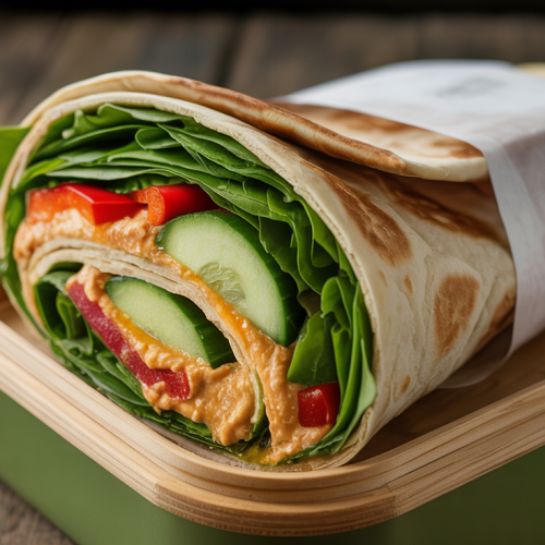 Wrap Vegetariano de Hummus na Marmita
